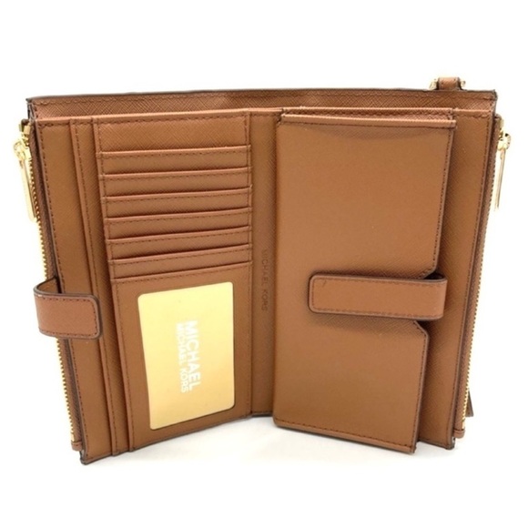 Michael Kors Large Charlotte Tote Bag & Double Zip Wallet Brown (NWT) - Picture 8 of 12